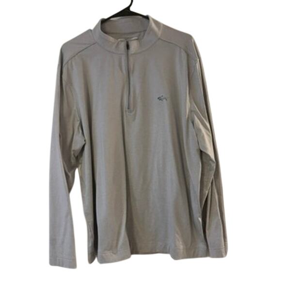 Greg Norman XL Long Sleeve Golf Shirt Gray Quarter Zip Performance Pullover - Picture 1 of 7